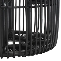 Black Rattan Jade Accent Table