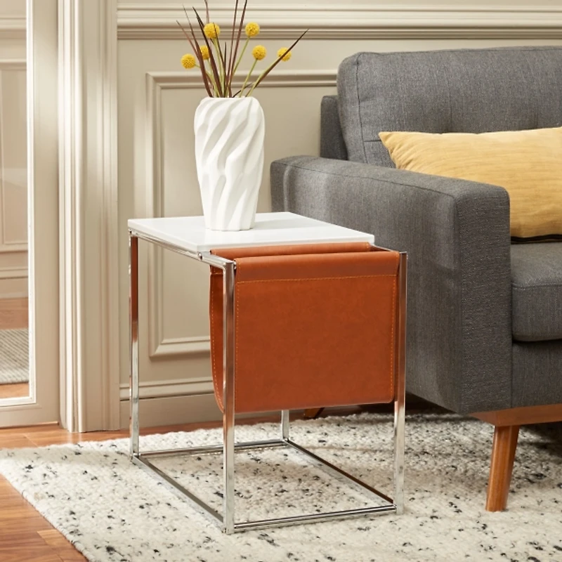 Silver Modern Bortola Accent Table