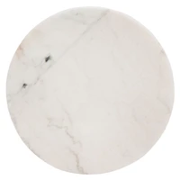 Marble and Walnut Round Mari Accent Table