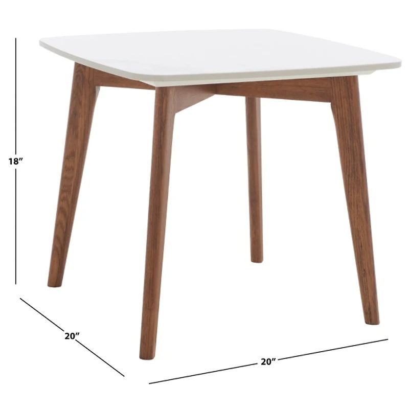 Square Ceramic Marble & Walnut Karin Accent Table