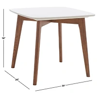Square Ceramic Marble & Walnut Karin Accent Table