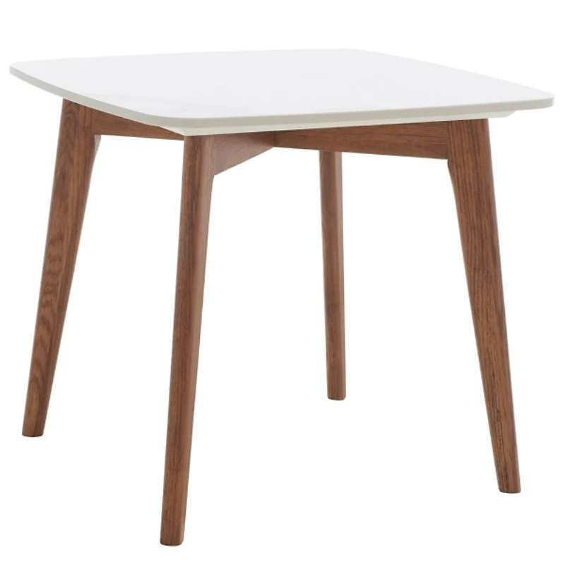 Square Ceramic Marble & Walnut Karin Accent Table