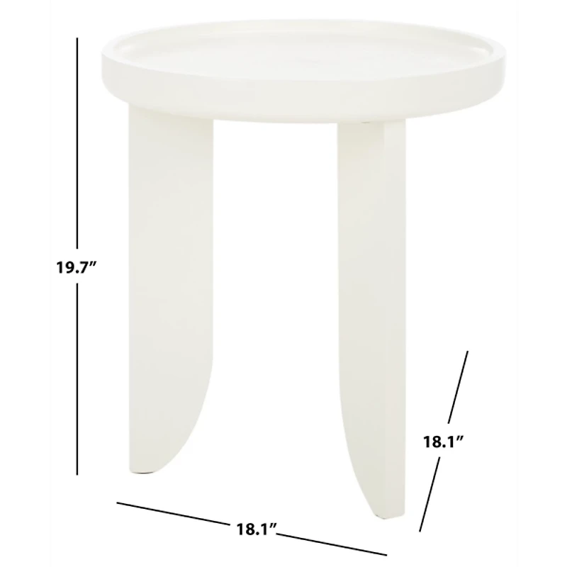 White Wood Elnora Accent Table