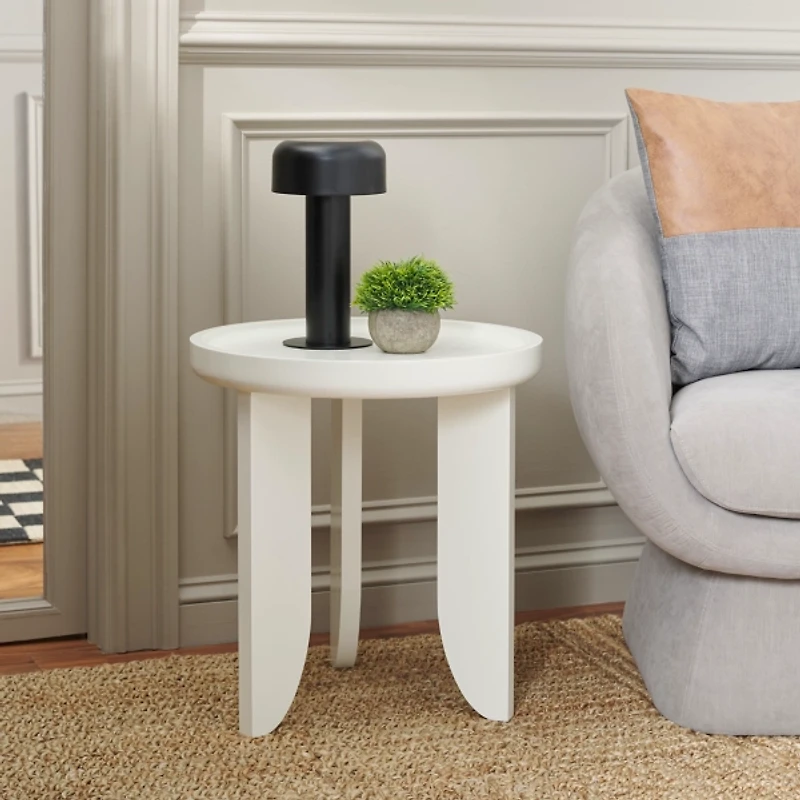 White Wood Elnora Accent Table