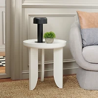 White Wood Elnora Accent Table