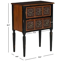 Distressed Wood Cindie 2-Drawer Accent Table