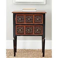 Distressed Wood Cindie 2-Drawer Accent Table