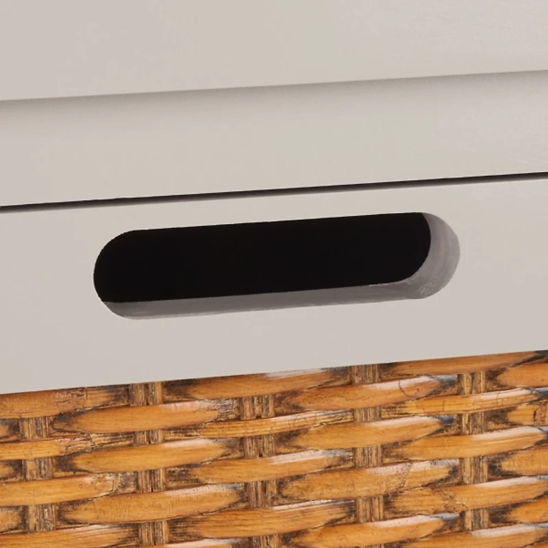 Wood Woven Viola 2-Drawer End Table