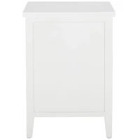 White Wood Woven Viola 2-Drawer End Table