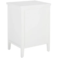 White Wood Woven Viola 2-Drawer End Table