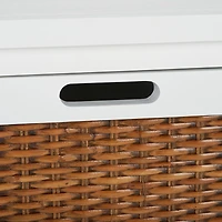 White Wood Woven Viola 2-Drawer End Table