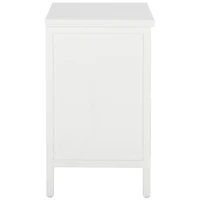 White Wood Woven Viola 2-Drawer End Table