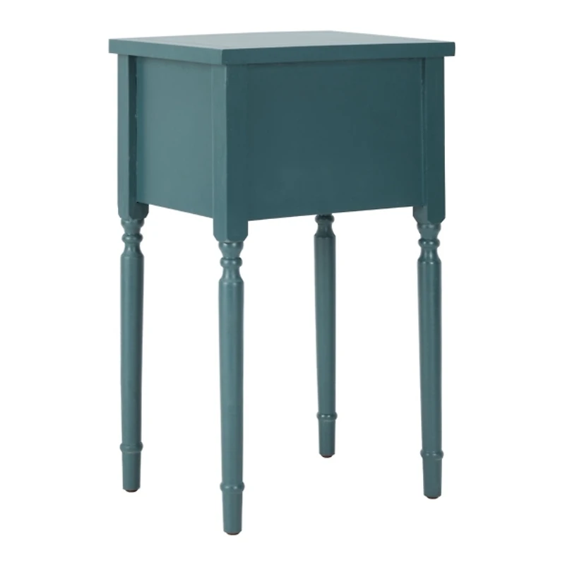Teal Wood Madelyn 2-Drawer End Table