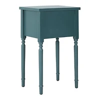 Teal Wood Madelyn 2-Drawer End Table