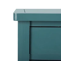 Teal Wood Madelyn 2-Drawer End Table