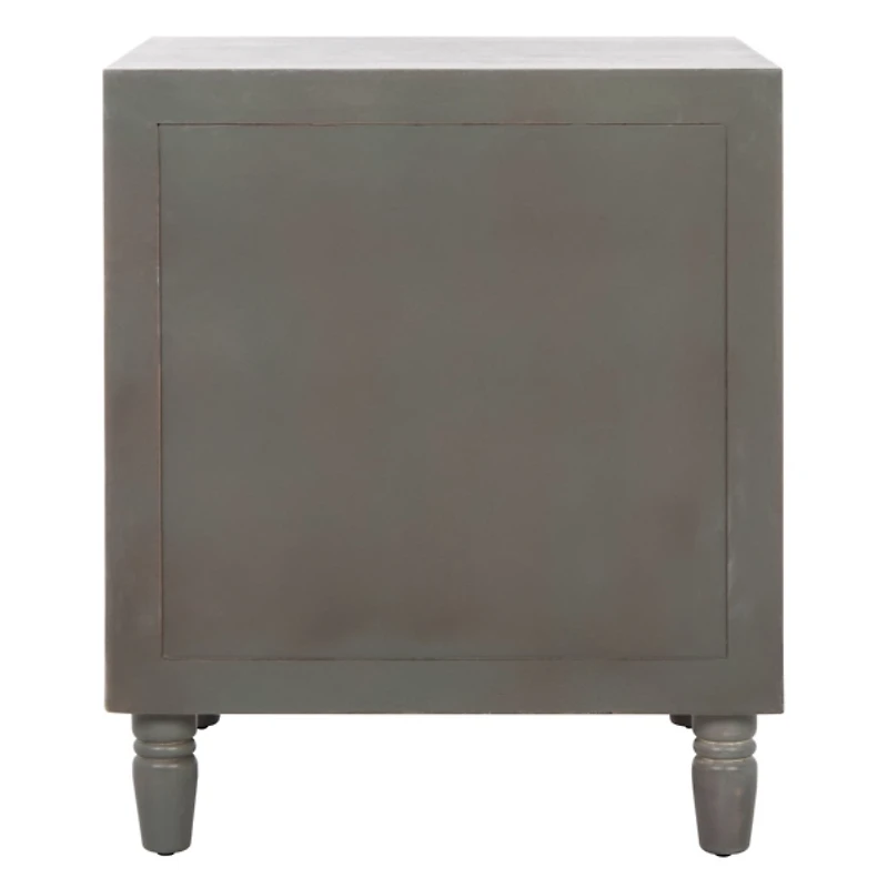 Ash Gray Wood Polly 2-Drawer End Table