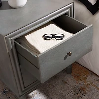 Ash Gray Wood Polly 2-Drawer End Table