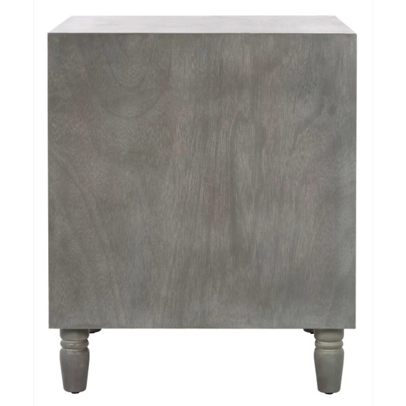 Ash Gray Wood Polly 2-Drawer End Table
