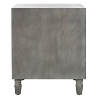 Ash Gray Wood Polly 2-Drawer End Table