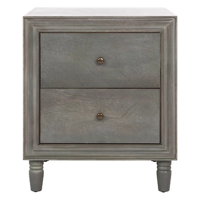 Ash Gray Wood Polly 2-Drawer End Table