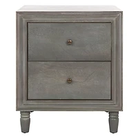 Ash Gray Wood Polly 2-Drawer End Table
