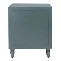 Teal Wood Polly 2-Drawer End Table
