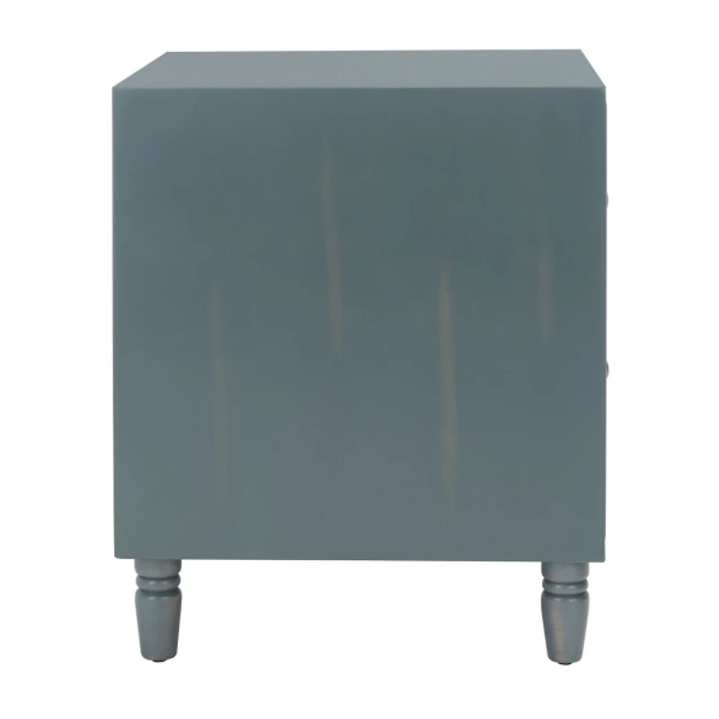 Teal Wood Polly 2-Drawer End Table