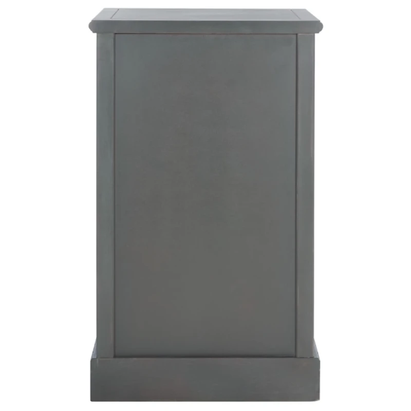 Ash Gray Wood Mita Storage End Table