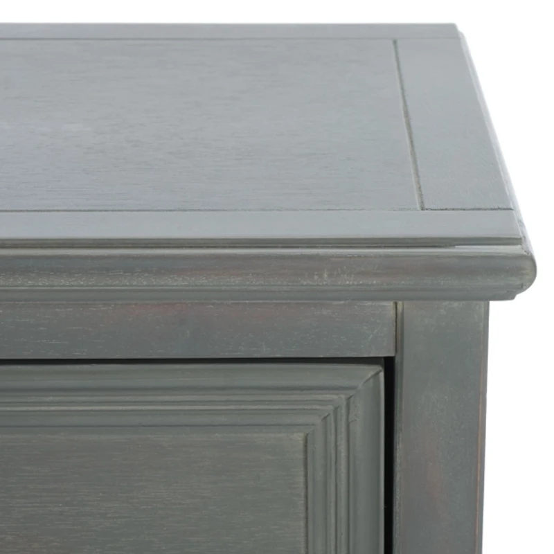 Ash Gray Wood Mita Storage End Table