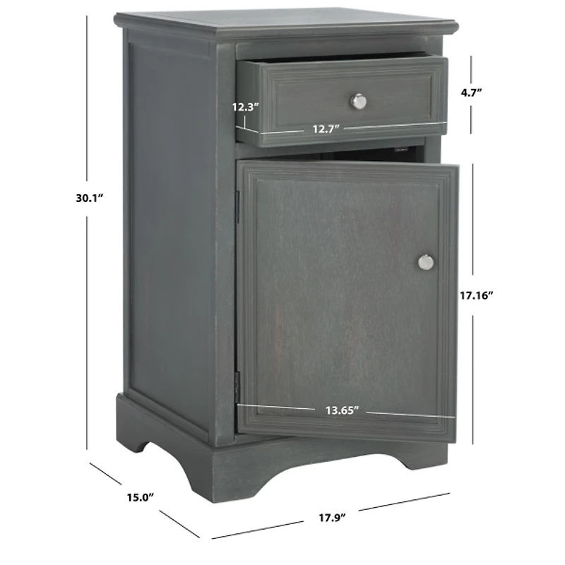 Ash Gray Wood Mita Storage End Table