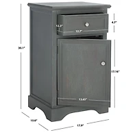 Ash Gray Wood Mita Storage End Table