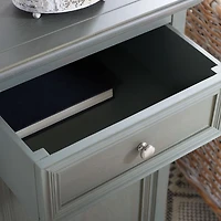 Ash Gray Wood Mita Storage End Table