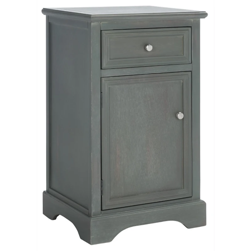 Ash Gray Wood Mita Storage End Table