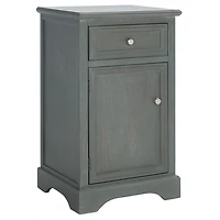 Ash Gray Wood Mita Storage End Table