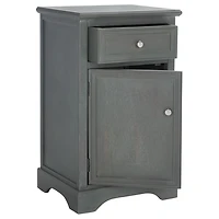 Ash Gray Wood Mita Storage End Table