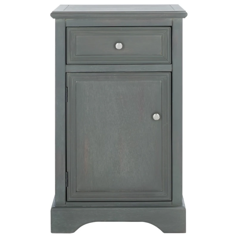 Ash Gray Wood Mita Storage End Table