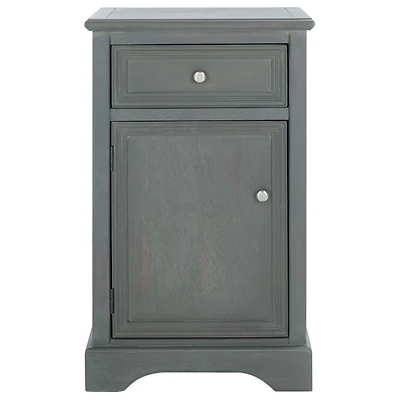 Ash Gray Wood Mita Storage End Table