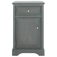 Ash Gray Wood Mita Storage End Table