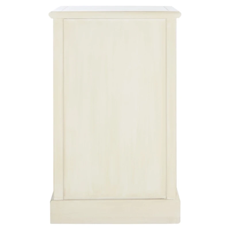 Cream Wood Mita Storage End Table