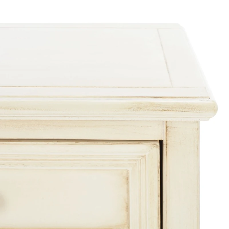 Cream Wood Mita Storage End Table