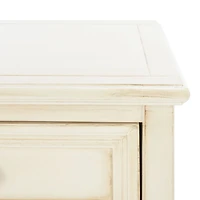 Cream Wood Mita Storage End Table