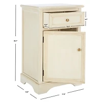 Cream Wood Mita Storage End Table
