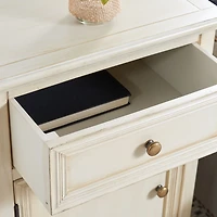 Cream Wood Mita Storage End Table