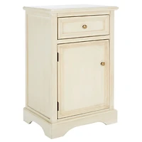 Cream Wood Mita Storage End Table