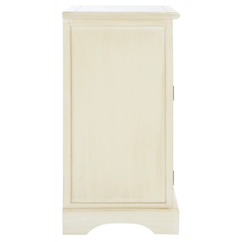 Cream Wood Mita Storage End Table