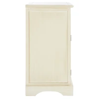 Cream Wood Mita Storage End Table