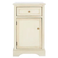 Cream Wood Mita Storage End Table