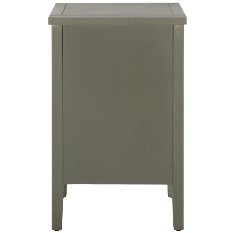Ash Gray Wood 3-Drawer Denise End Table