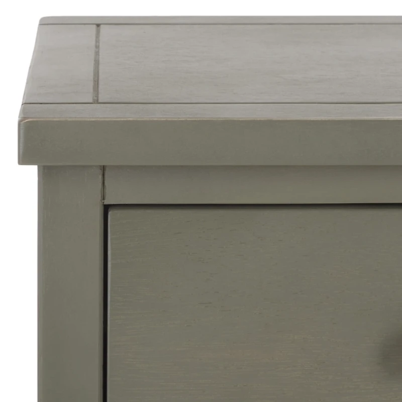 Ash Gray Wood 3-Drawer Denise End Table
