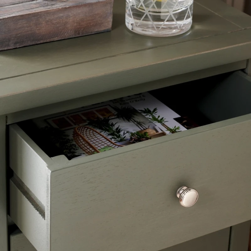 Ash Gray Wood 3-Drawer Denise End Table